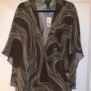NWT Beautiful Brown Glitter & Sheer
